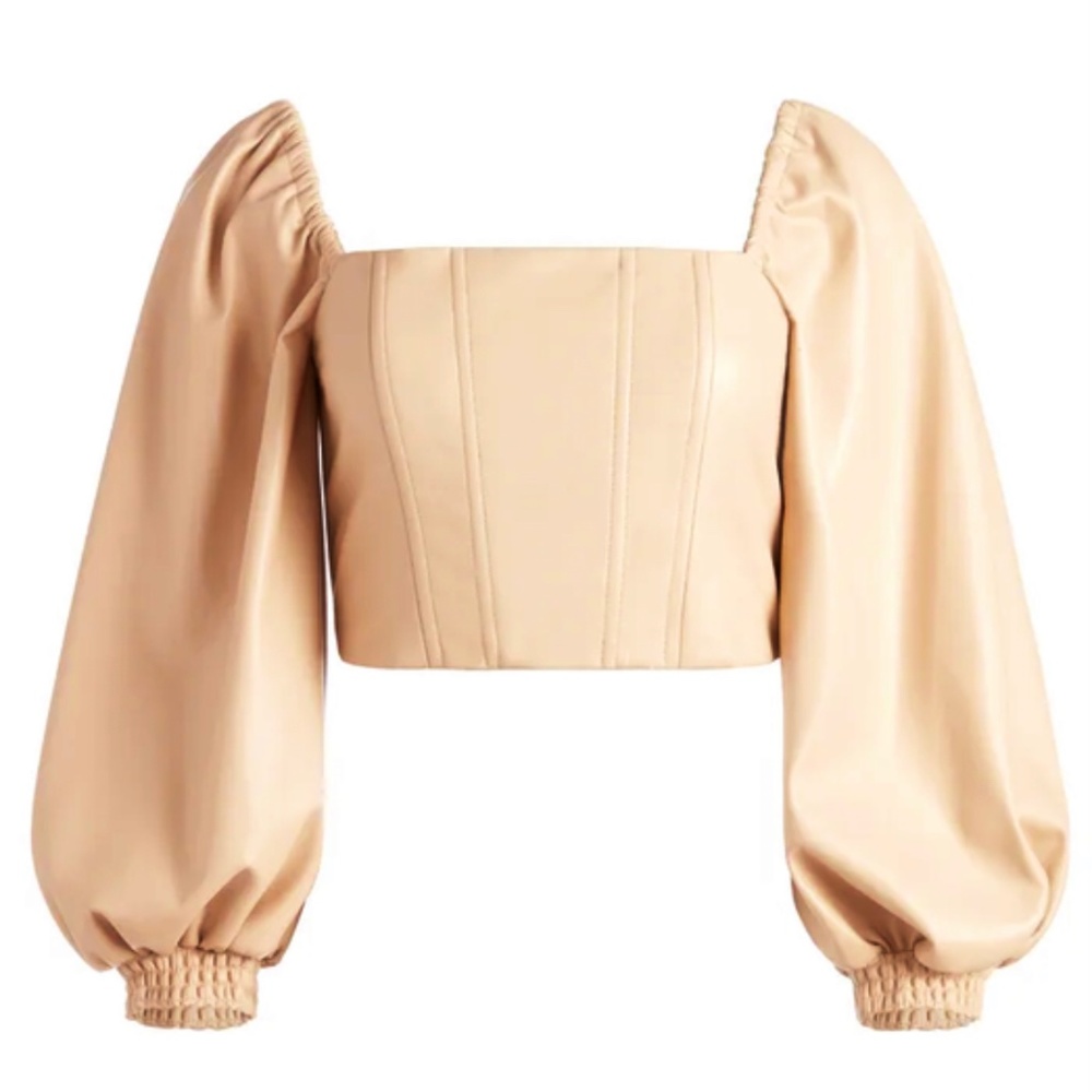 Bronte Vegan Leather Bustier Top